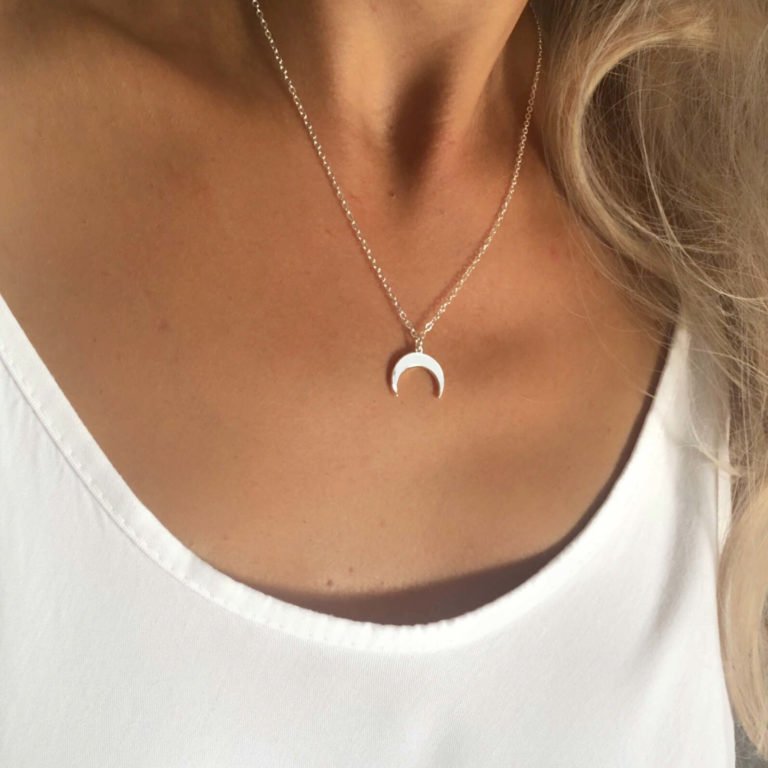 Collier Corne Lune Acier Aimy Bijoux Fantaisie