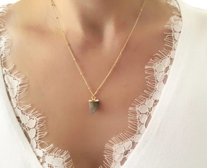 Collier fait main pierre labradorite