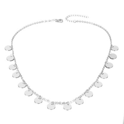 Collier medaille argent tendance