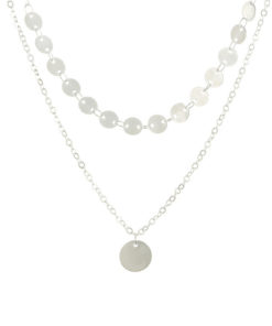 collier multirang medaille argent