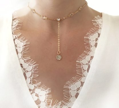 collier ras du cou cristal