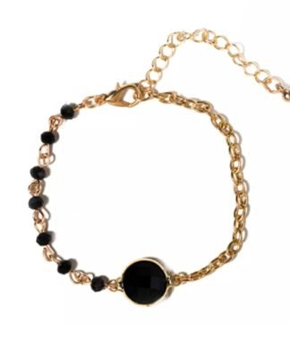 Bracelet createur pierre noire