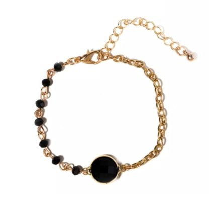 Bracelet createur pierre noire