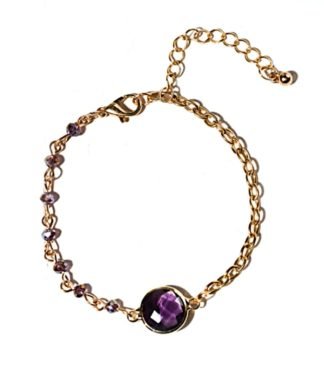 Bracelet createur pierre violette