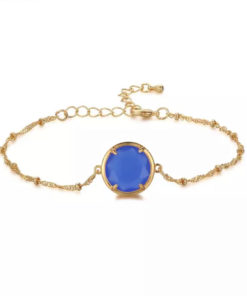 Bracelet fantaisie avec pierre bleu