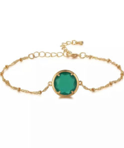 Bracelet fantaisie avec pierre verte