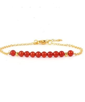 Bracelet fin pierre rouge