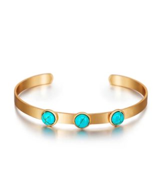 Bracelet jonc pierres turquoise