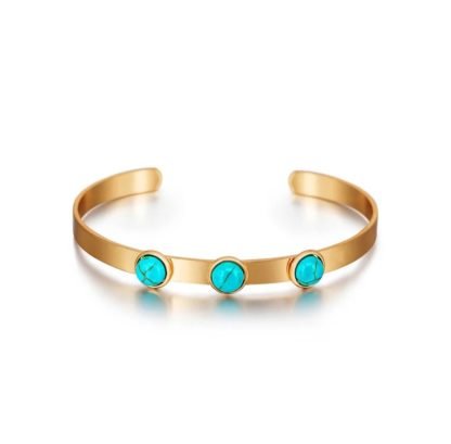 Bracelet jonc pierres turquoise