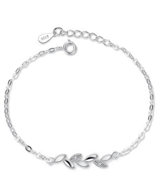 Bracelet original feuille argent