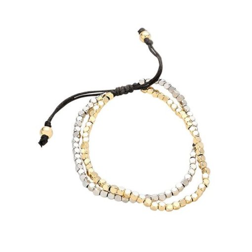 Bracelet original- perles cordon or argent