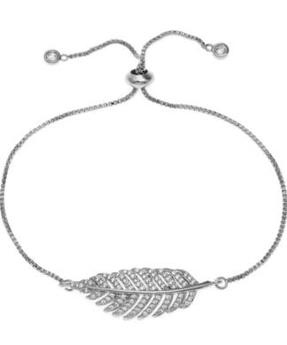 Bracelet plume argent