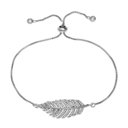 Bracelet plume argent