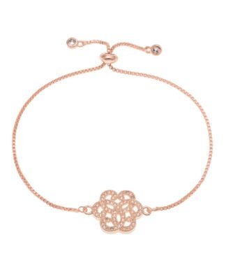 Bracelet fleur or rose