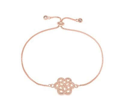 Bracelet fleur or rose