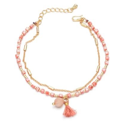 Bracelet boheme corail