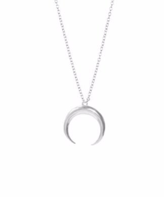 Collier corne lune argent.