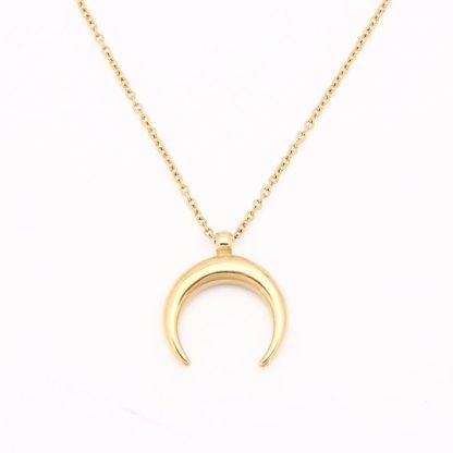 Collier corne lune dore