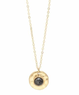 collier pierre ronde labradorite