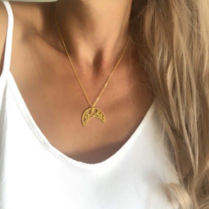 Collier cadeau femme- croissant de lune