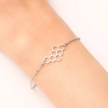 Bracelet nid d abeille acier