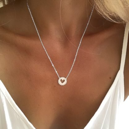 collier coeur acier