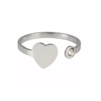 bague coeur acier