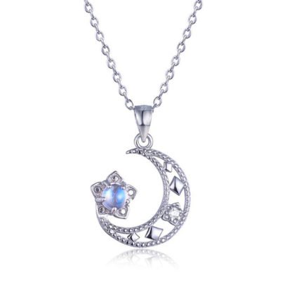 collier pierre de lune bleu