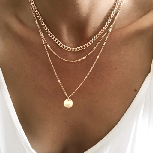 Collier Multirang Femme Maille Gourmette