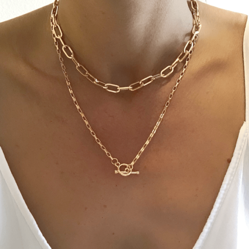 Collier double rang grosse maille