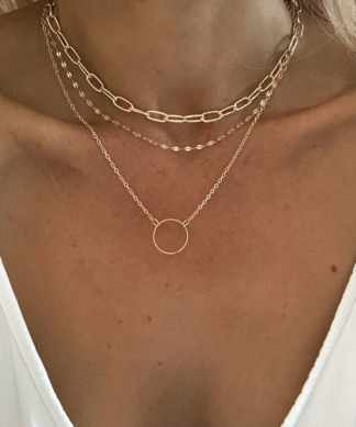 collier 3 rangs cercle