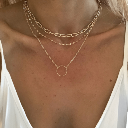 collier 3 rangs cercle