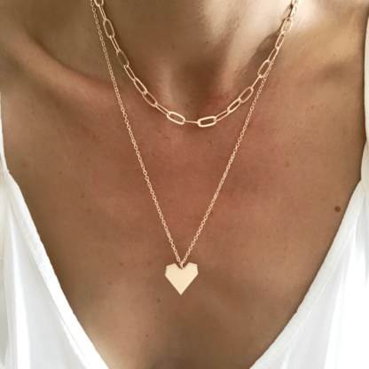 Collier grosse maille coeur