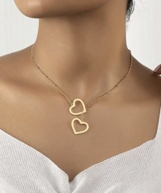 Collier ras du cou pendentif cœurs