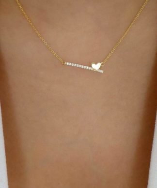 collier petit coeur dore