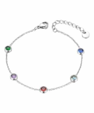 Bracelet argent oxydes de zirconium multicolore