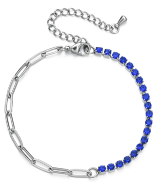 Bracelet argent zirconium bleu