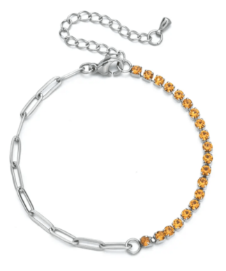 Bracelet argent zirconium jaune