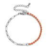 Bracelet argent zirconium orange