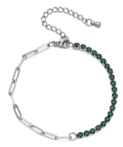 Bracelet argent zirconium vert