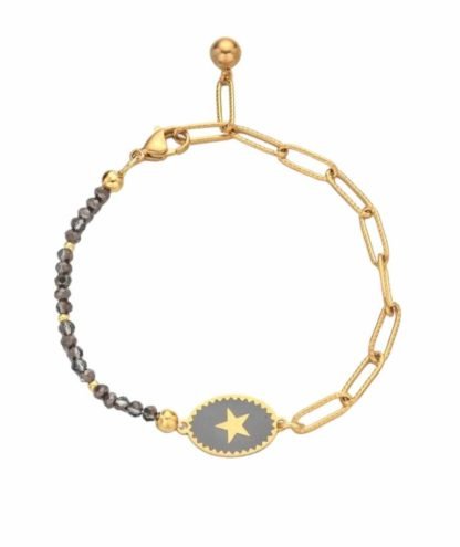 Bracelet etoile gris tendance 2024