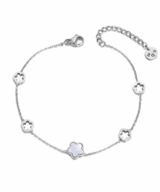 Bracelet fleur acier tendance 2024