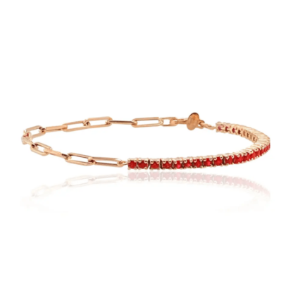 Bracelet oxydes de zirconium rouge tendance 2024