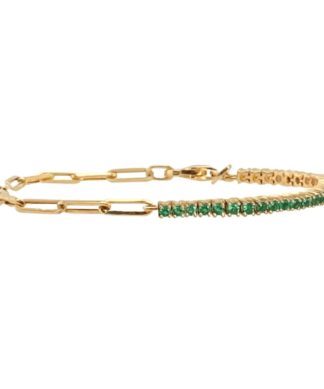 Bracelet oxydes de zirconium vert tendance 2024