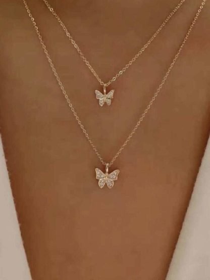 Collier papillon oxydes de zirconium