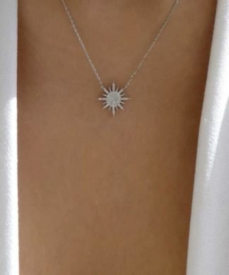 Collier soleil argent