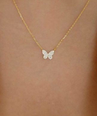 collier chaine fine papillon