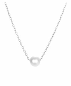 collier perle blanche argent tendance 2024