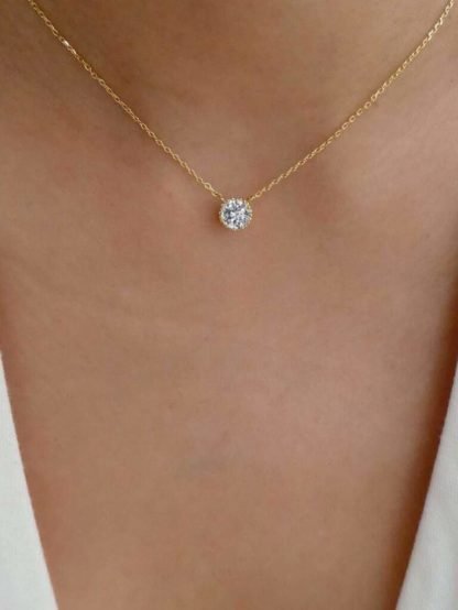 collier solitaire dore