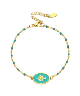 Bracelet arbre medaille turquoise